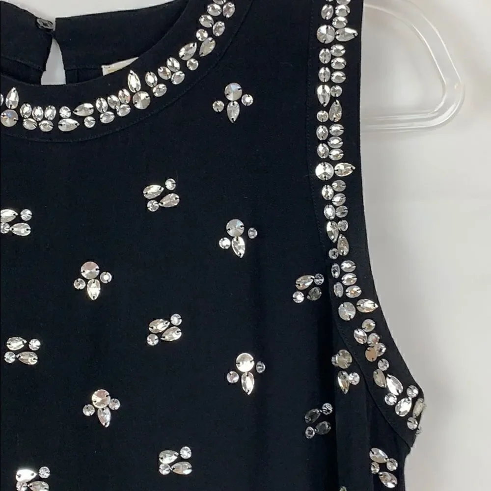Michael Kors black jewel embellished event top